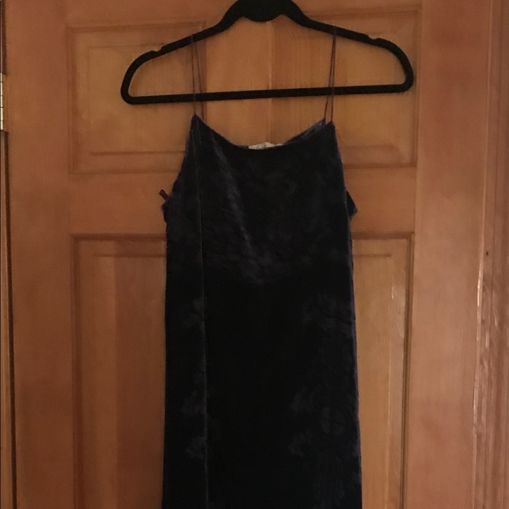 Anthropologie Purple velvet like maxi dress. NWT